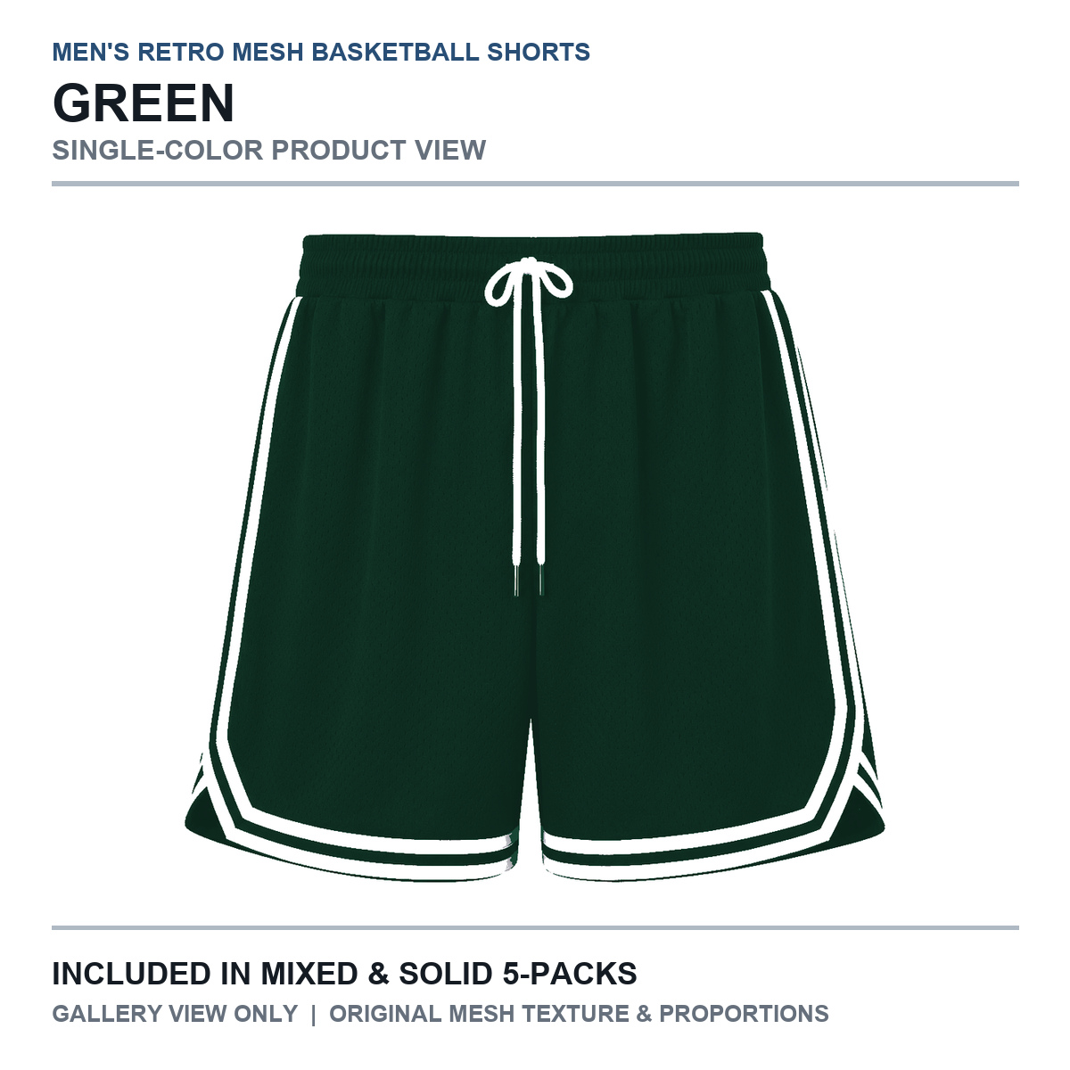 Green basketball shorts color view