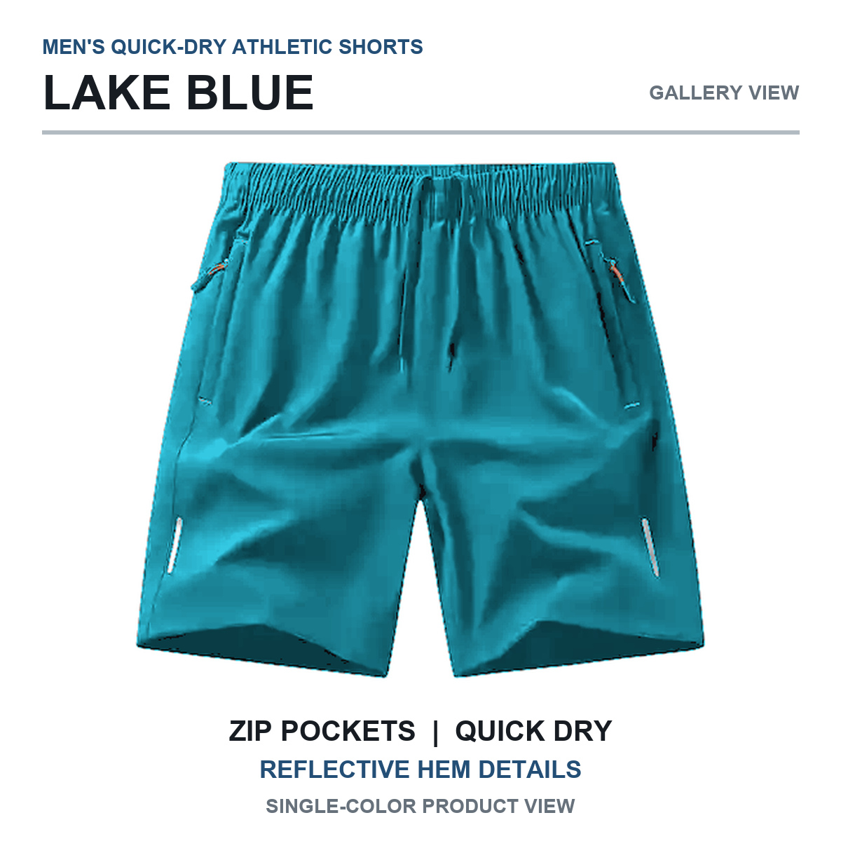 Lake Blue quick-dry athletic shorts gallery view