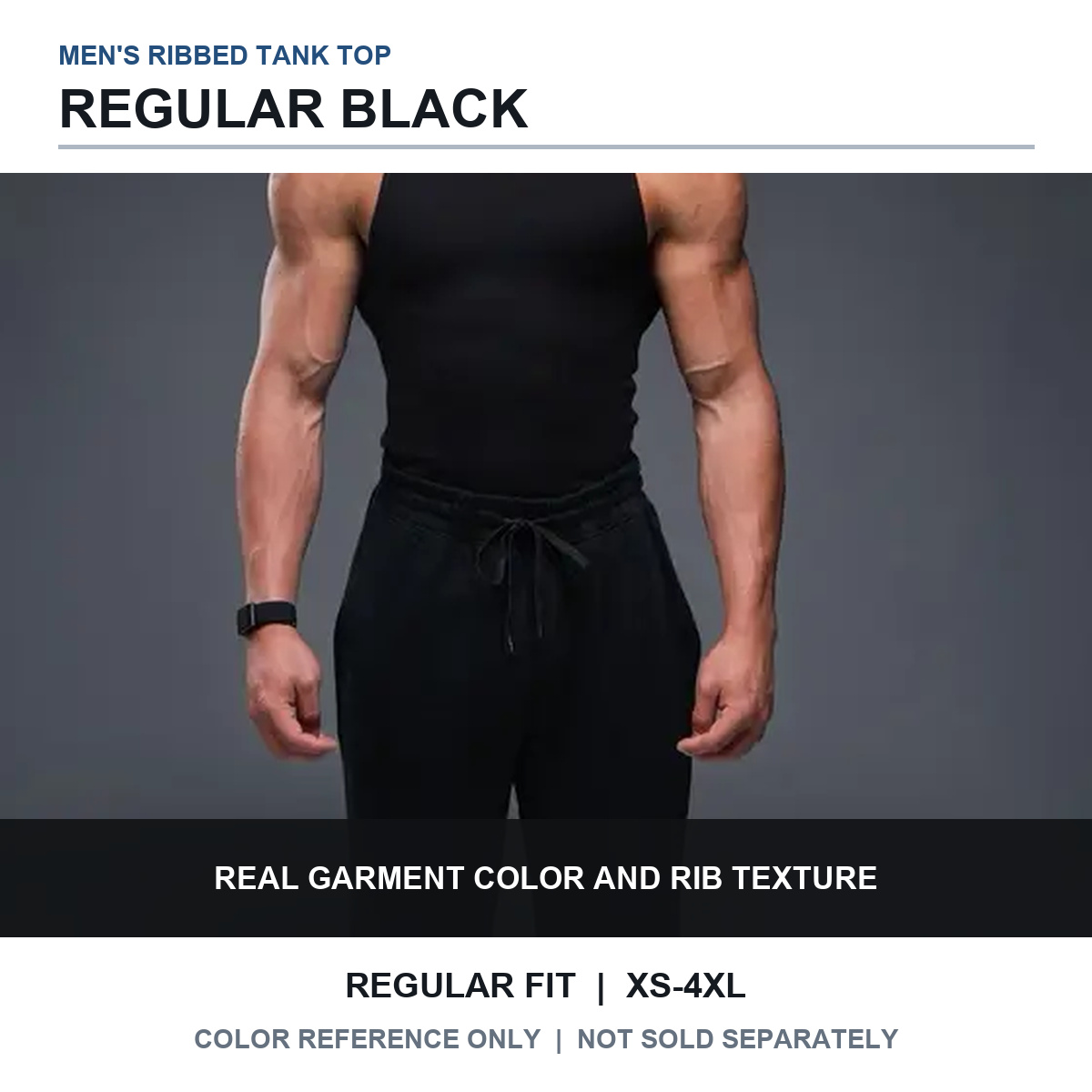 Regular Black tank top color view
