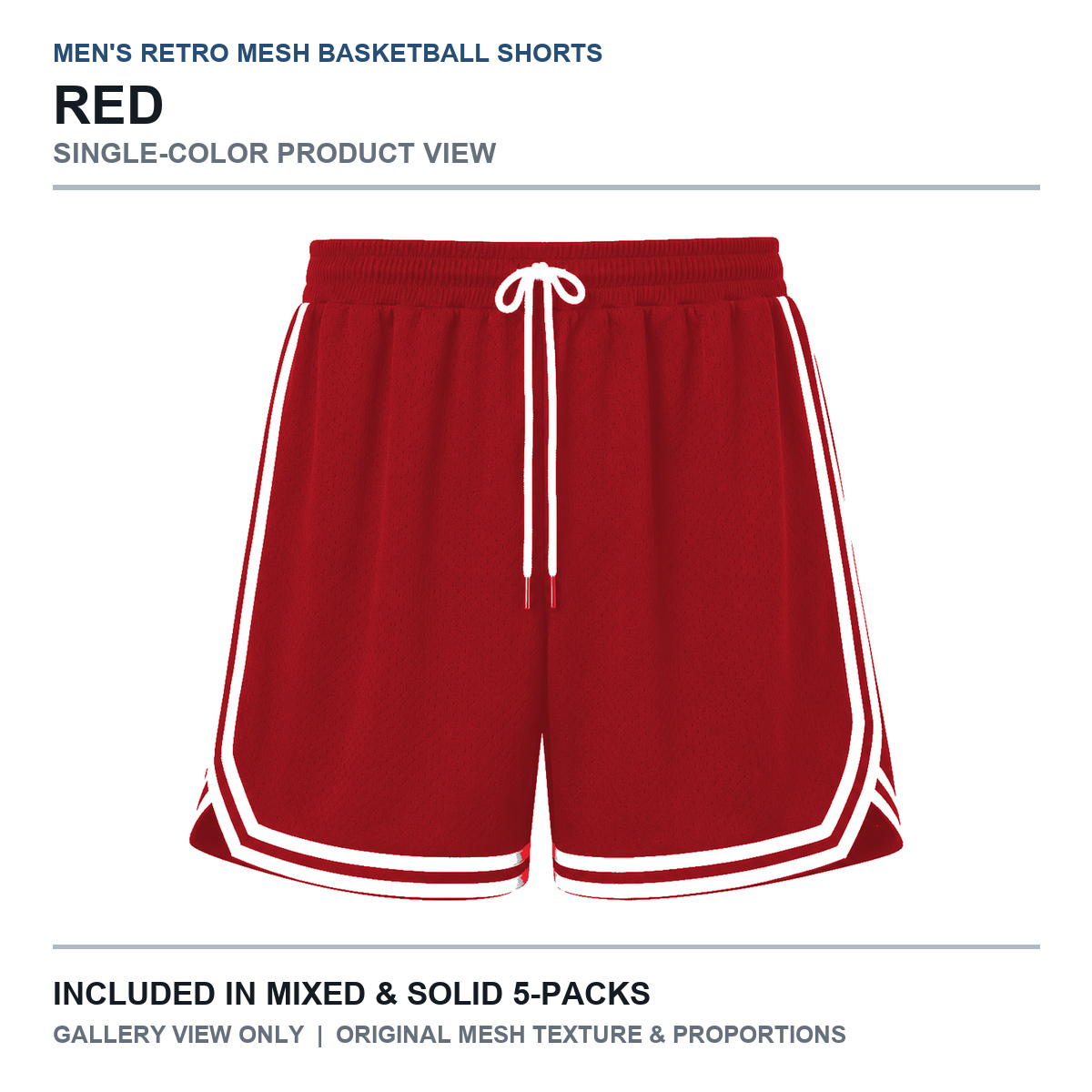 Red basketball shorts color view