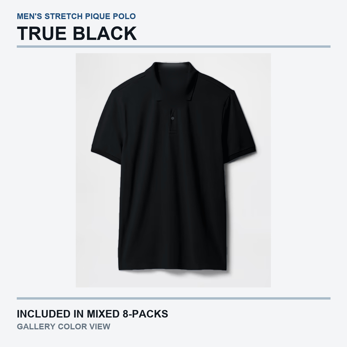 True Black polo gallery view