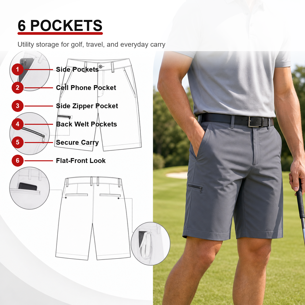 6 Pockets Utility Design
