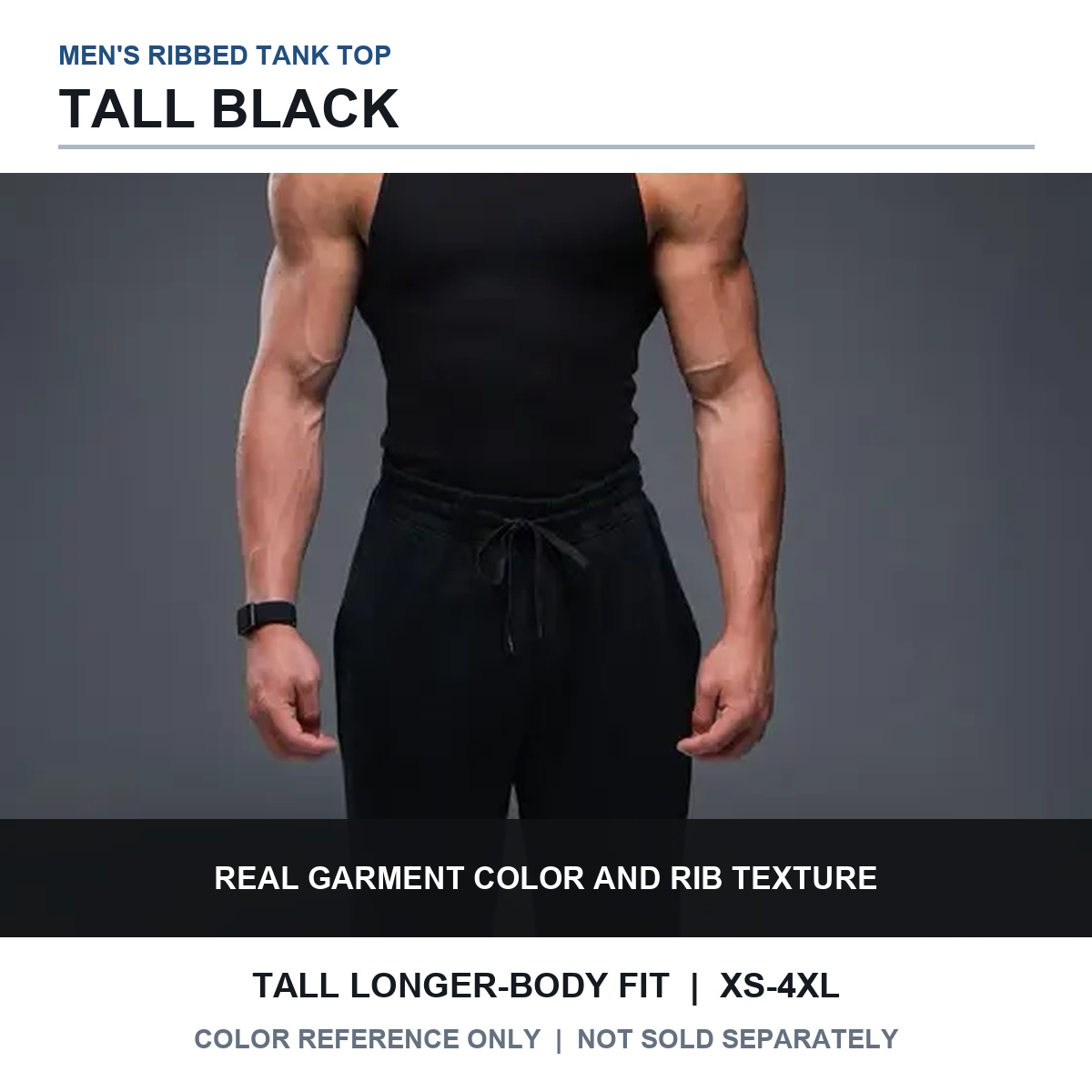 Tall Black tank top color view