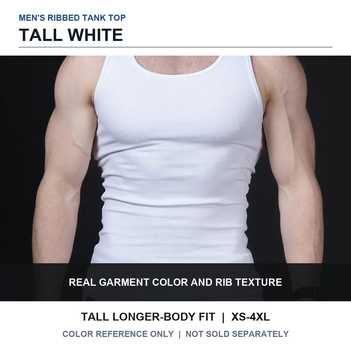 Tall White tank top color view