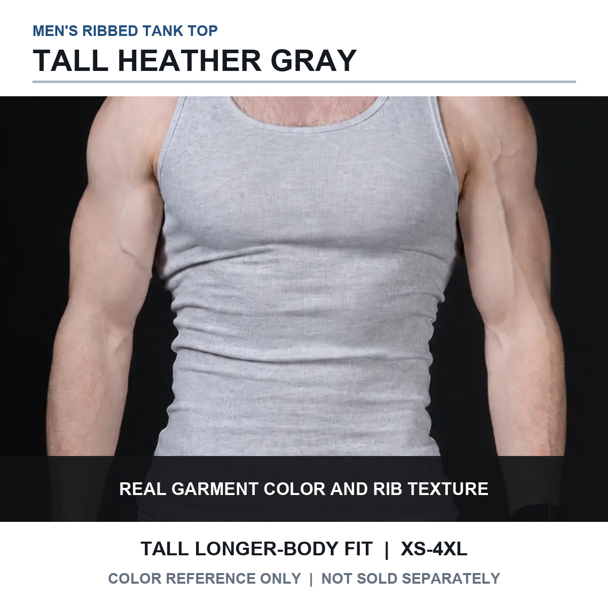 Tall Heather Gray tank top color view