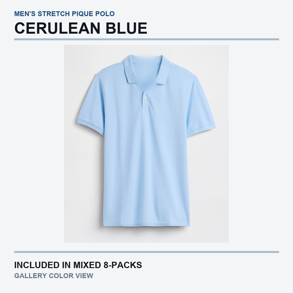 Cerulean Blue polo gallery view