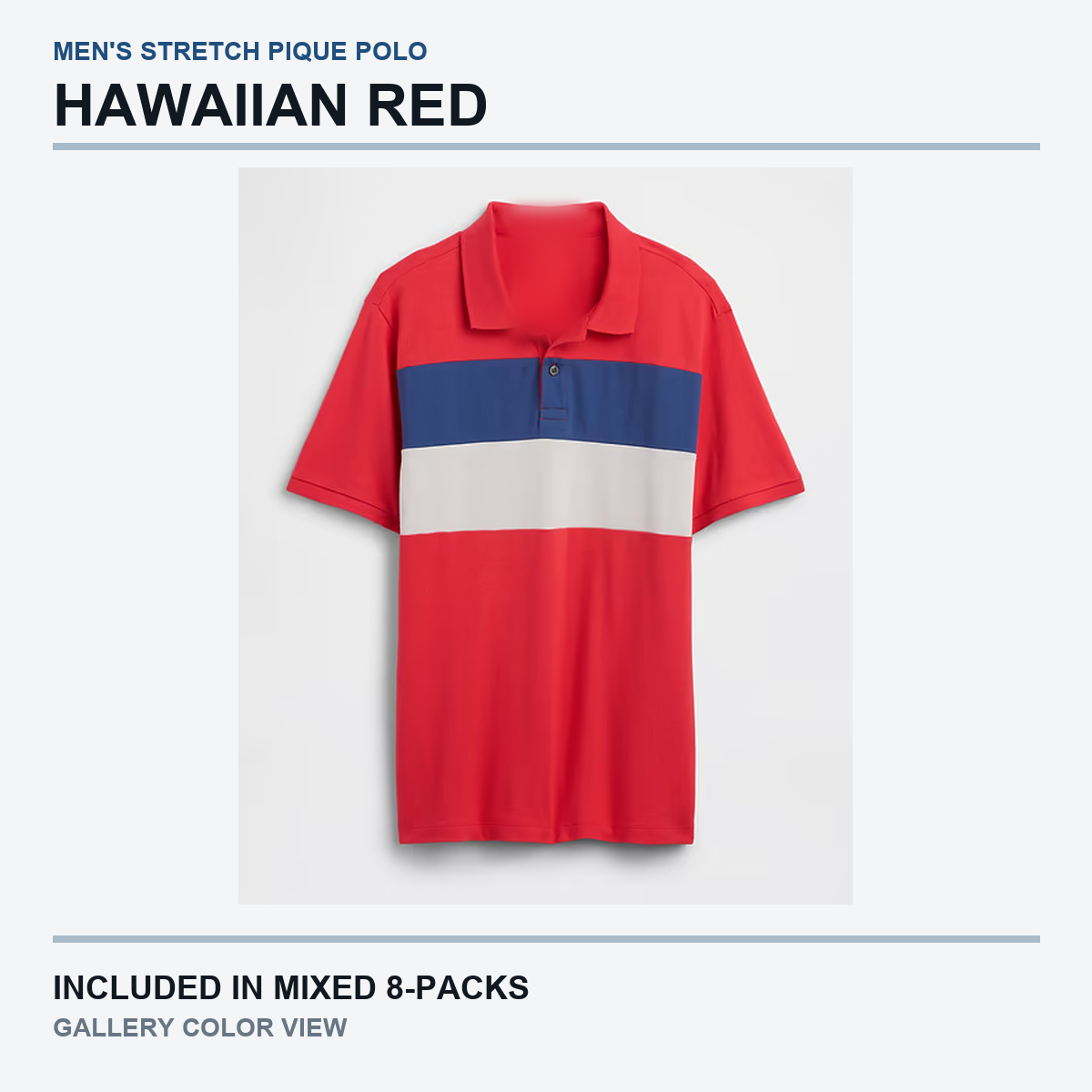 Hawaiian Red colorblock polo gallery view