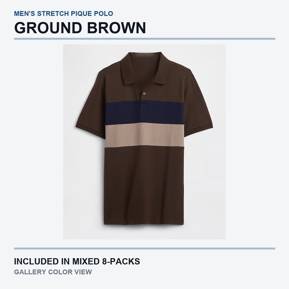 Ground Brown colorblock polo gallery view
