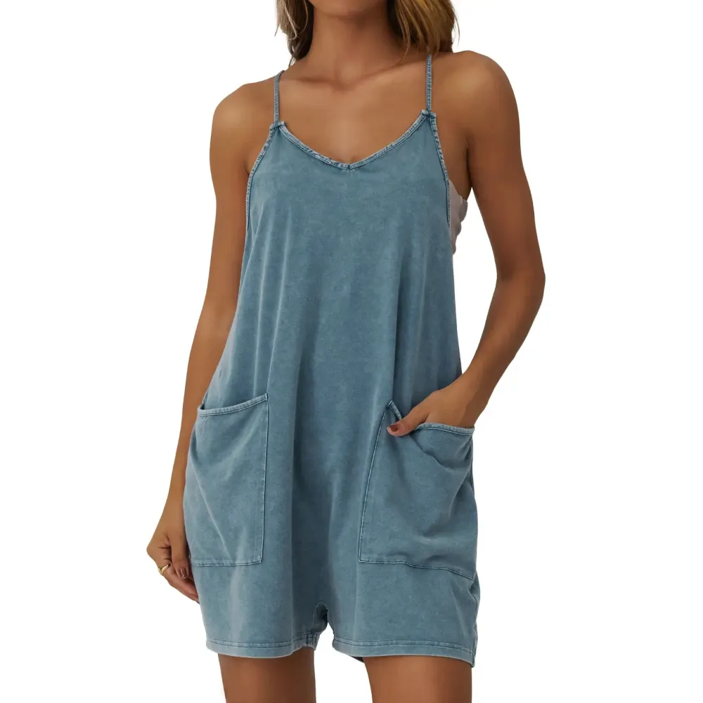 Fade Craft Loose Romper - Vintage Acid Wash