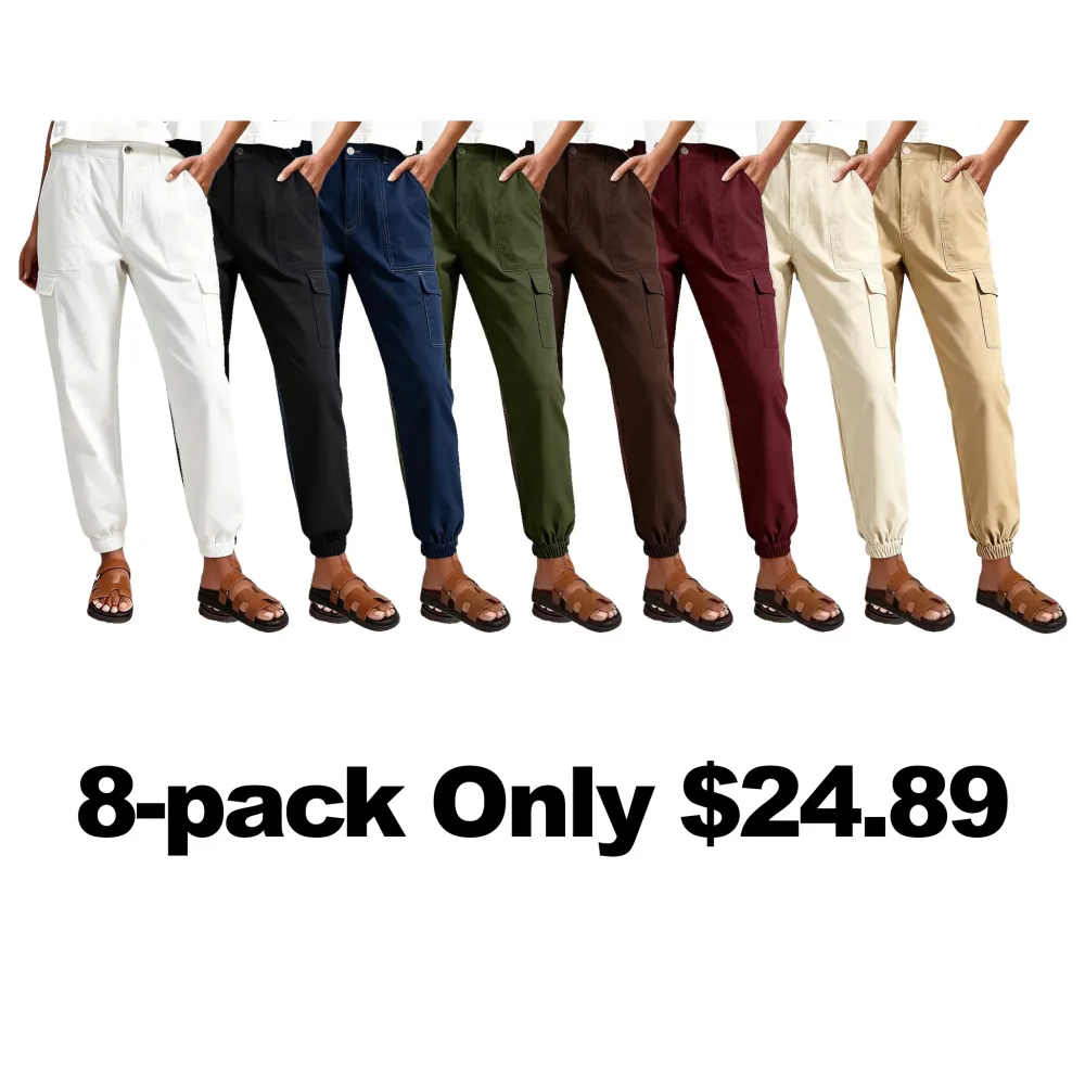 Lightweight Cotton-Blend Cargo Joggers for Women – Elastic Cuff Utility Pants