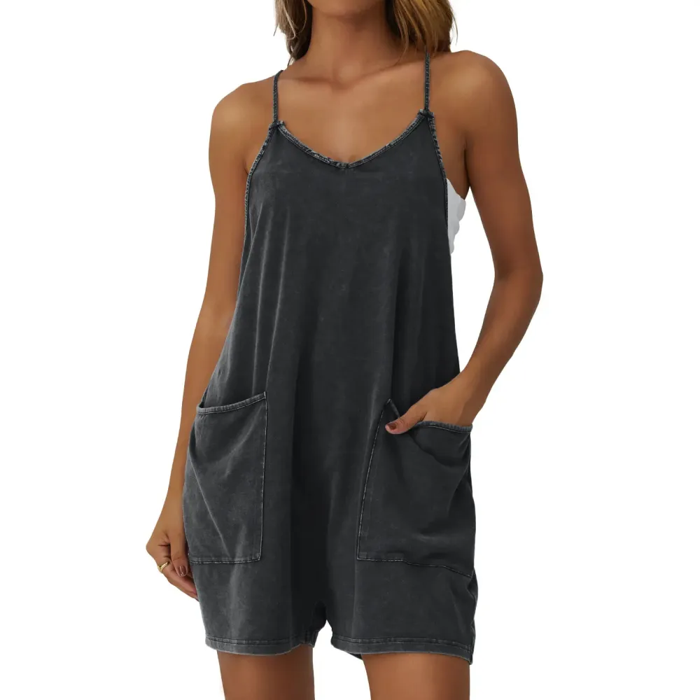 Fade Craft Loose Romper - Vintage Acid Wash