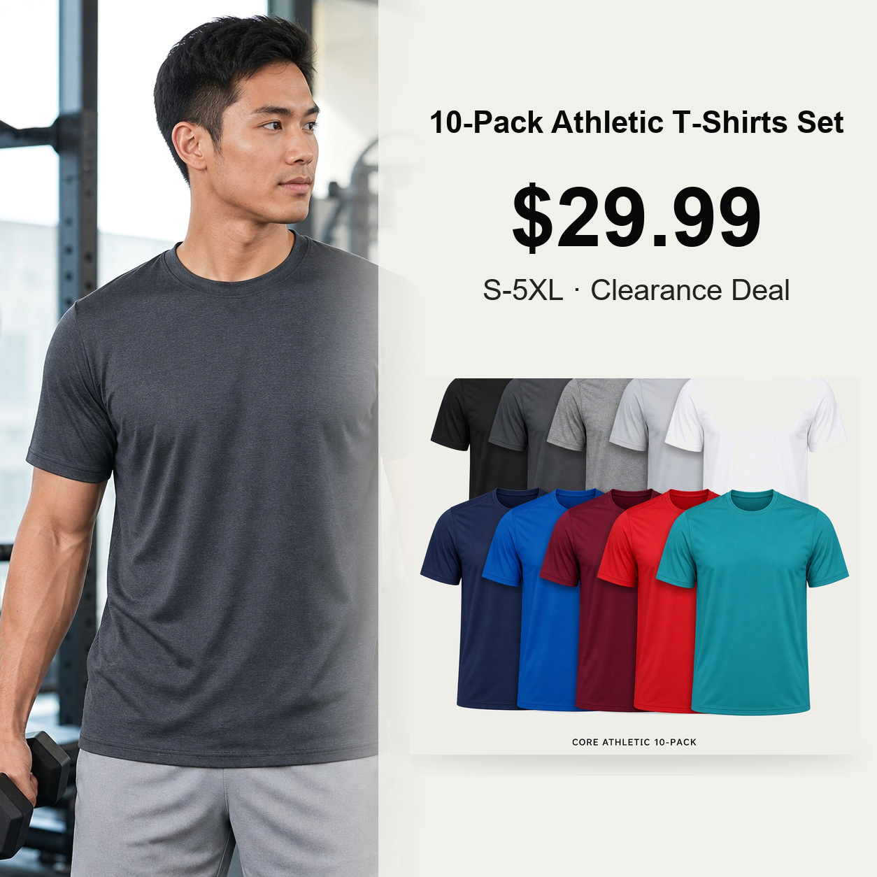 10-Pack Athletic T-Shirts Set $29.99 cover
