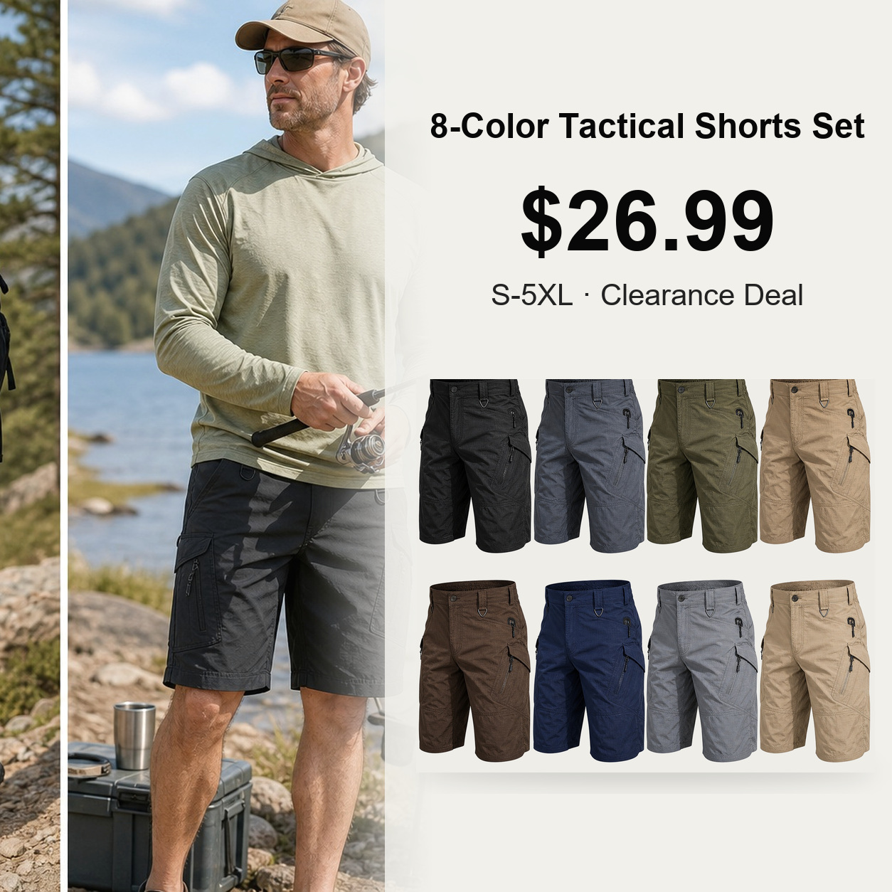 8-Color Tactical Shorts Set $26.99 cover