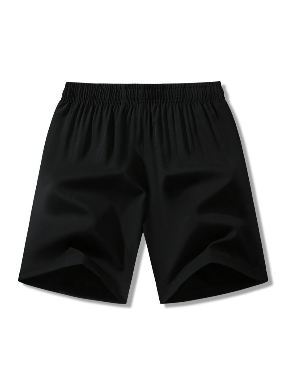6-piece set, men's zipper pocket shorts, summer ice silk beach shorts, ice-sense quick-dry sports casual pants, basketball shorts thin, plus-size men's clothing reflective strip design, Menswear，Plain Trouser，suitable for running and fitness. Beige,summe