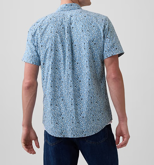 Men's Stretch Poplin Short Sleeve Shirts 8-Pack - Mixed Print Standard Fit