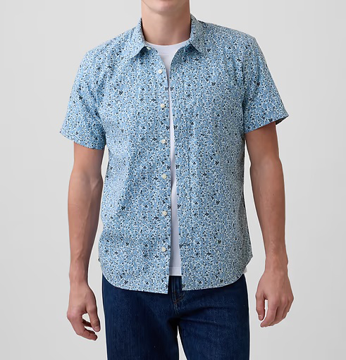 Men's Stretch Poplin Short Sleeve Shirts 8-Pack - Mixed Print Standard Fit