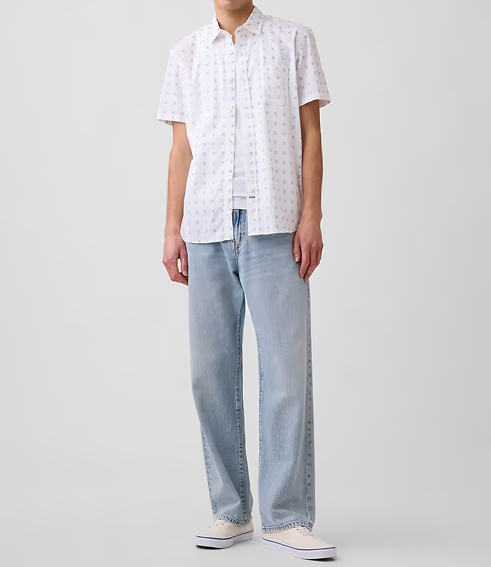 Men's Stretch Poplin Short Sleeve Shirts 8-Pack - Mixed Print Standard Fit