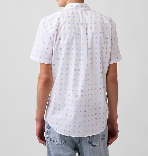 Men's Stretch Poplin Short Sleeve Shirts 8-Pack - Mixed Print Standard Fit