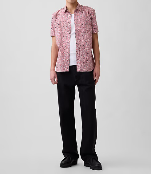 Men's Stretch Poplin Short Sleeve Shirts 8-Pack - Mixed Print Standard Fit