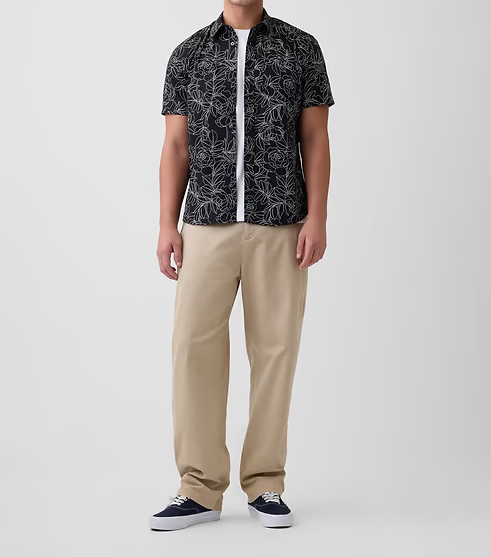 Men's Stretch Poplin Short Sleeve Shirts 8-Pack - Mixed Print Standard Fit