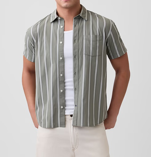 Men's Stretch Poplin Short Sleeve Shirts 8-Pack - Mixed Print Standard Fit