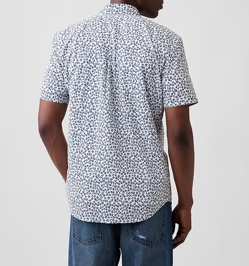 Men's Stretch Poplin Short Sleeve Shirts 8-Pack - Mixed Print Standard Fit