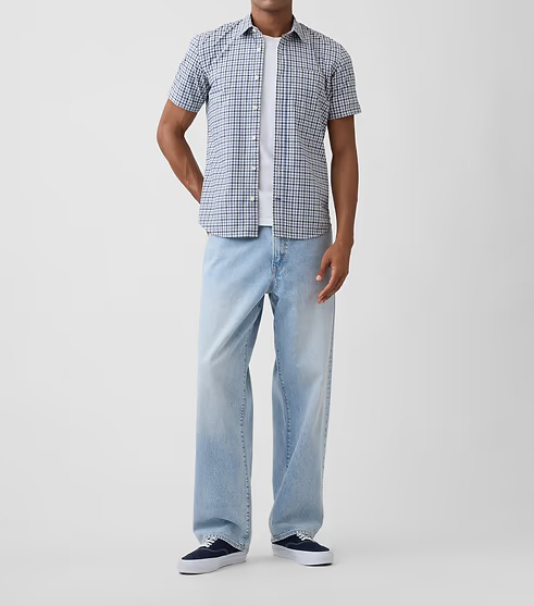 Men's Stretch Poplin Short Sleeve Shirts 8-Pack - Mixed Print Standard Fit