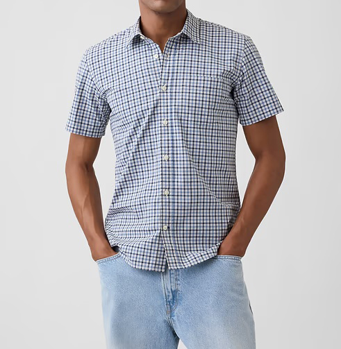 Men's Stretch Poplin Short Sleeve Shirts 8-Pack - Mixed Print Standard Fit