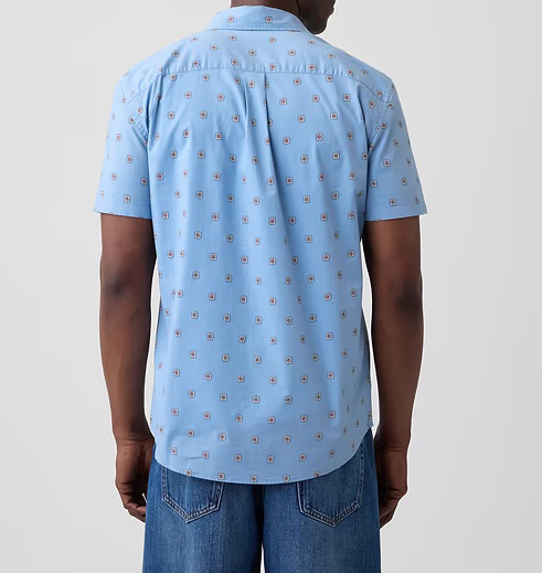 Men's Stretch Poplin Short Sleeve Shirts 8-Pack - Mixed Print Standard Fit