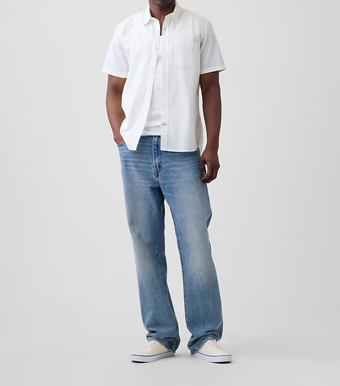Men's Stretch Poplin Short Sleeve Shirts 8-Pack - Mixed Print Standard Fit