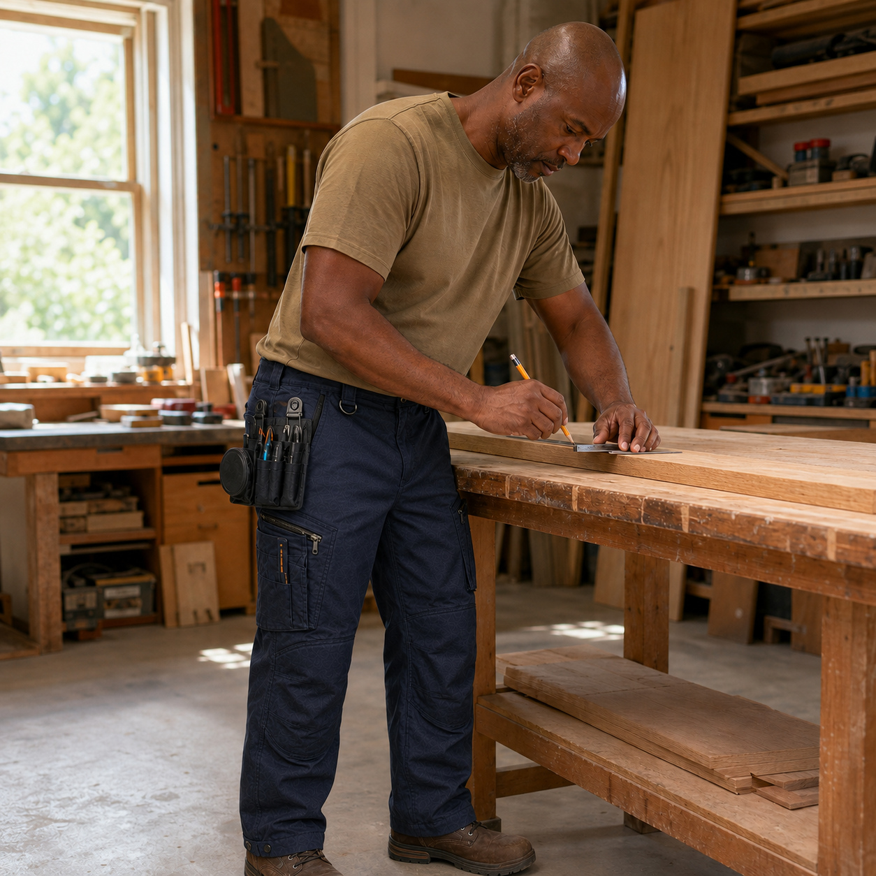 Modular work pants used for carpentry