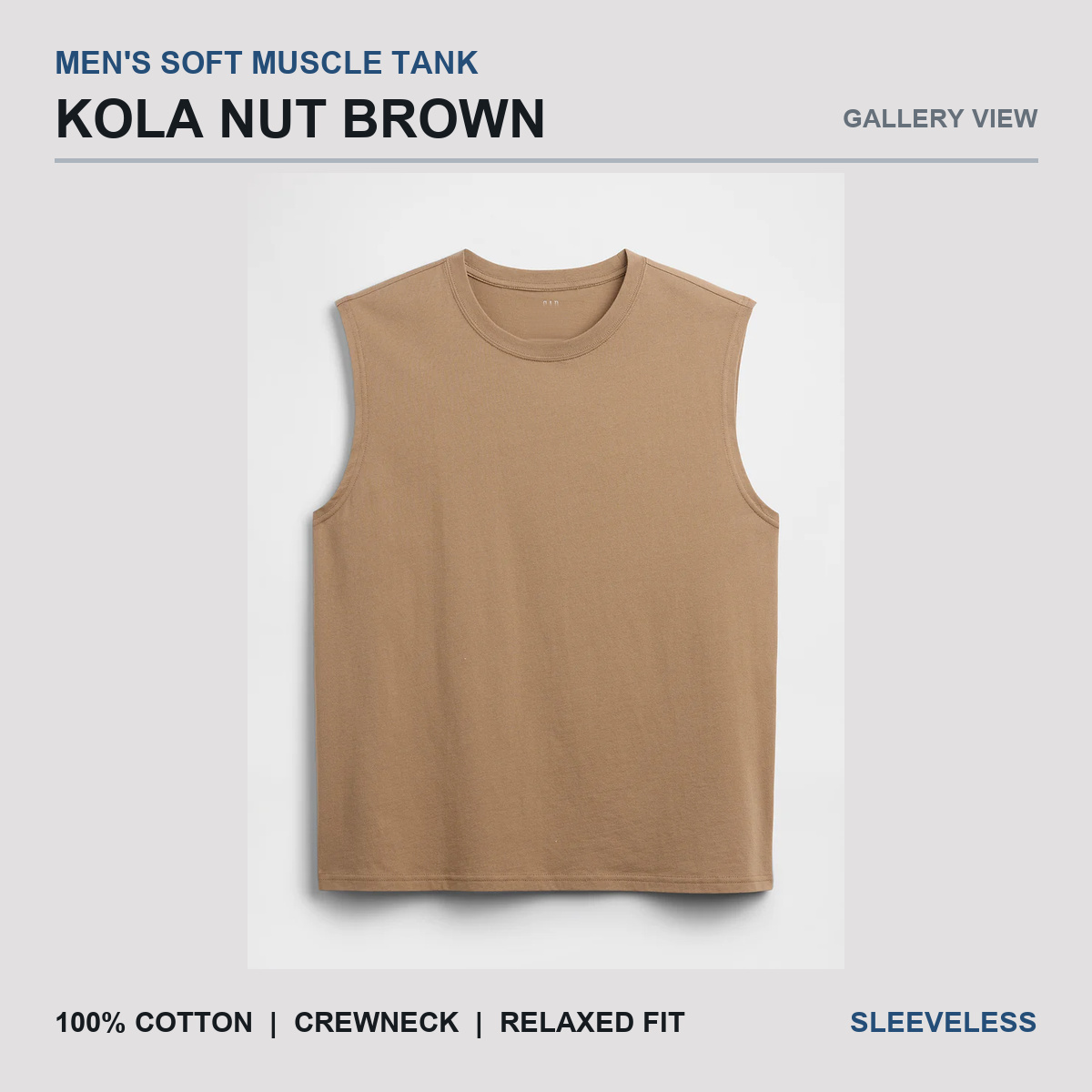 Kola Nut Brown men's cotton muscle tank