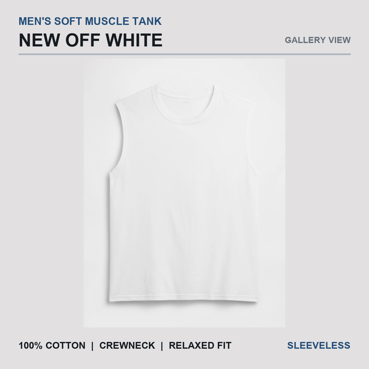 New Off White men's cotton muscle tank