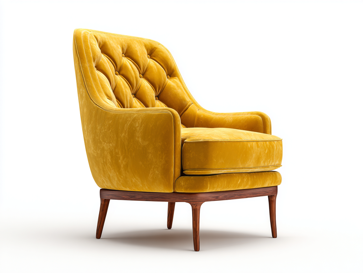 Sillones sillón tapizado con estructura de madera 78x75x85 cm - amarillo - diseño clásico-Cotacohaus