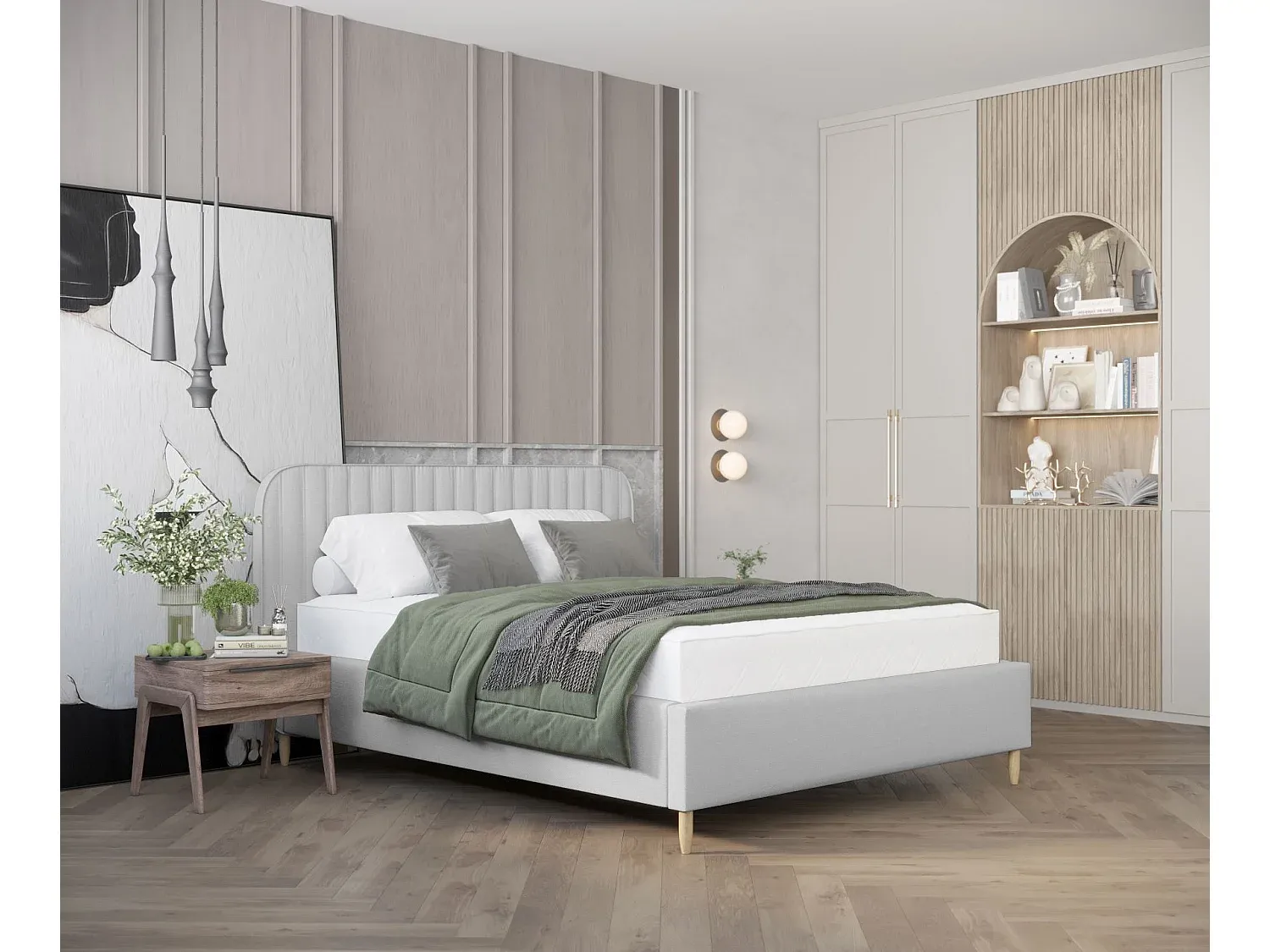 Schlafzimmer,Bereich Bett,Bett mit Bettkasten-Decorvorae