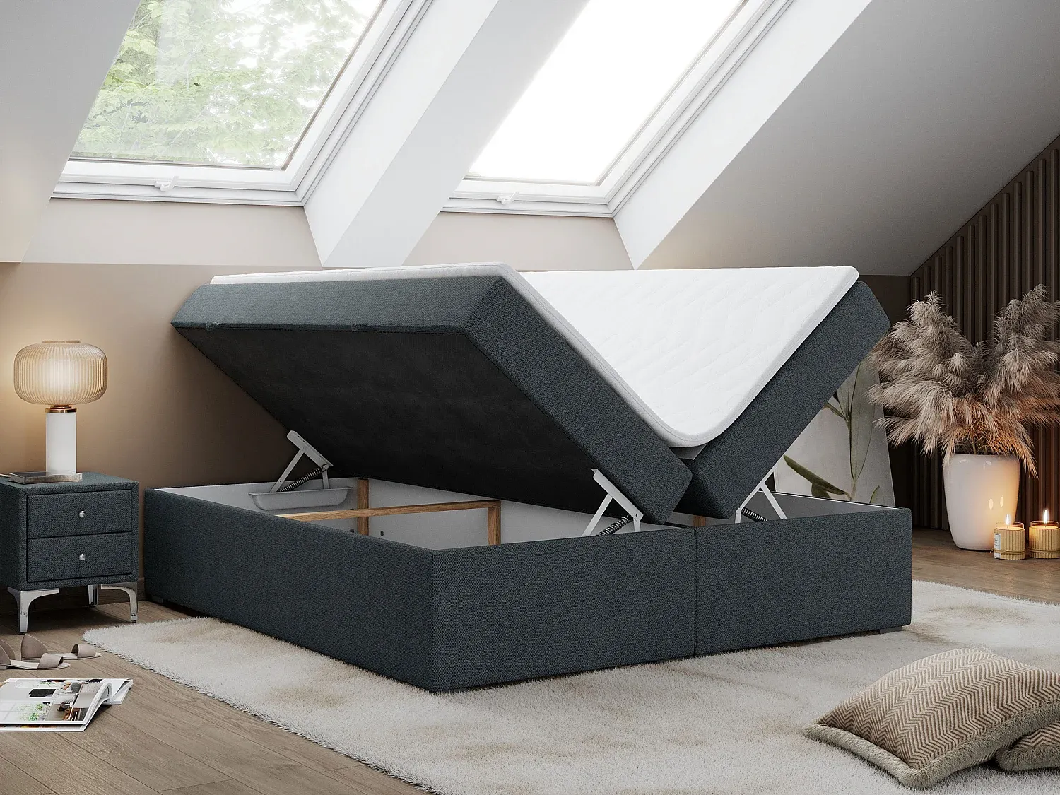 Schlafzimmer,Bereich Bett,Boxspringbett-Decorvorae