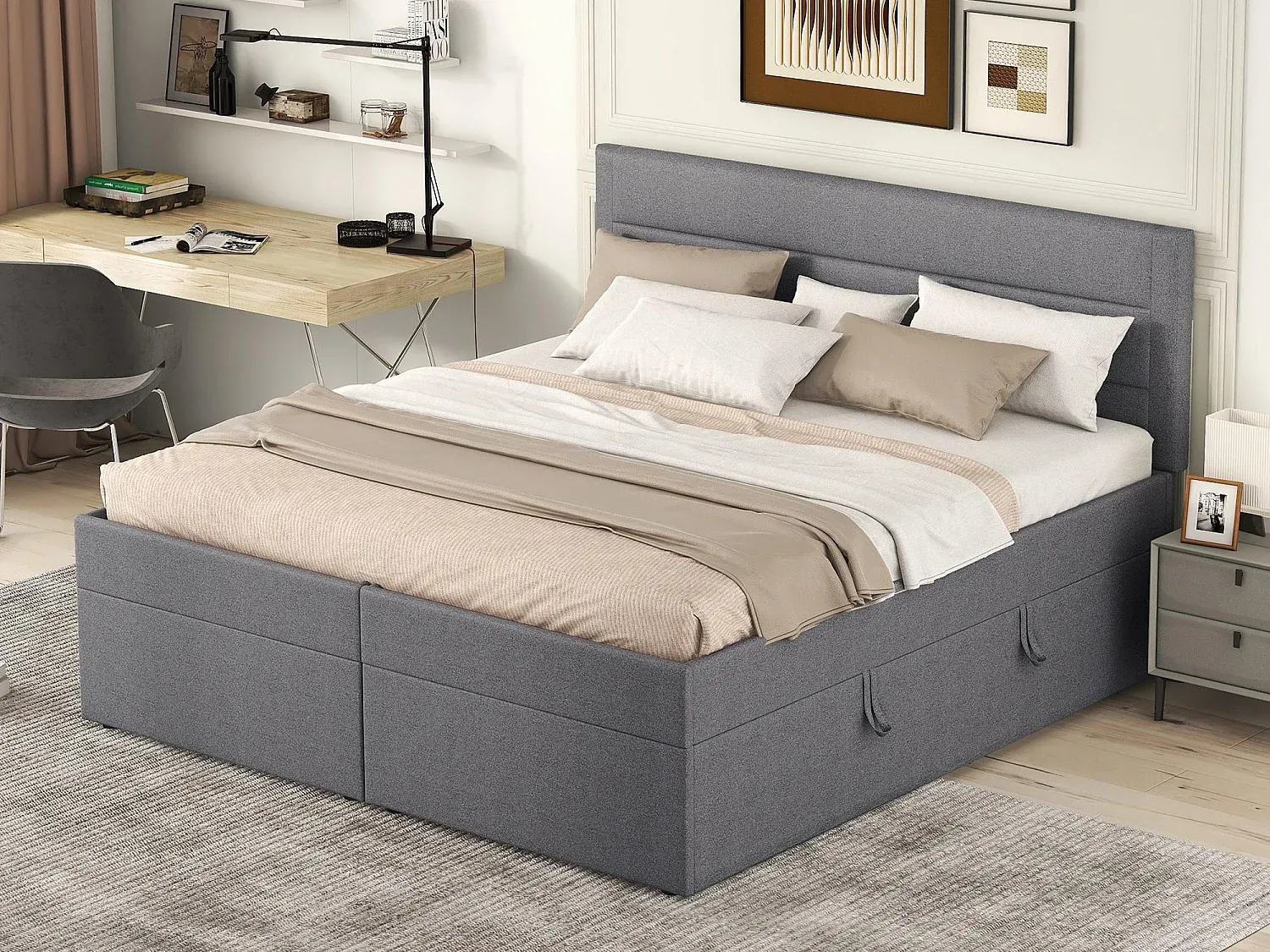 Schlafzimmer,Bereich Bett,Bett mit Bettkasten-Decorvorae
