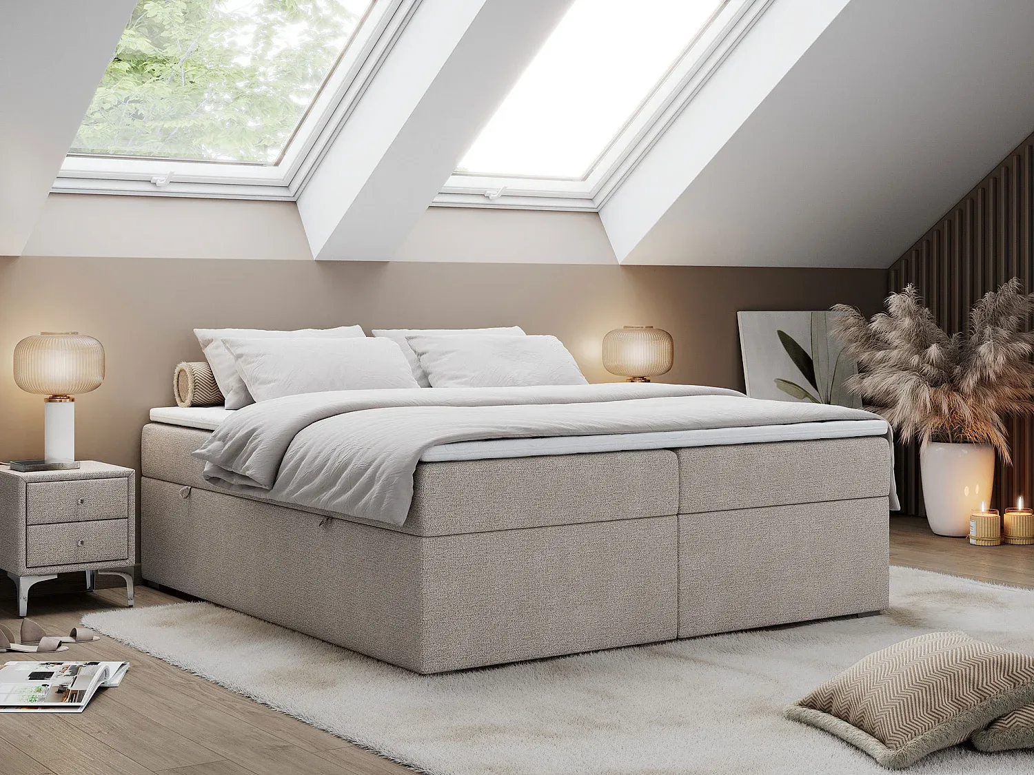 Schlafzimmer,Bereich Bett,Boxspringbett-Decorvorae