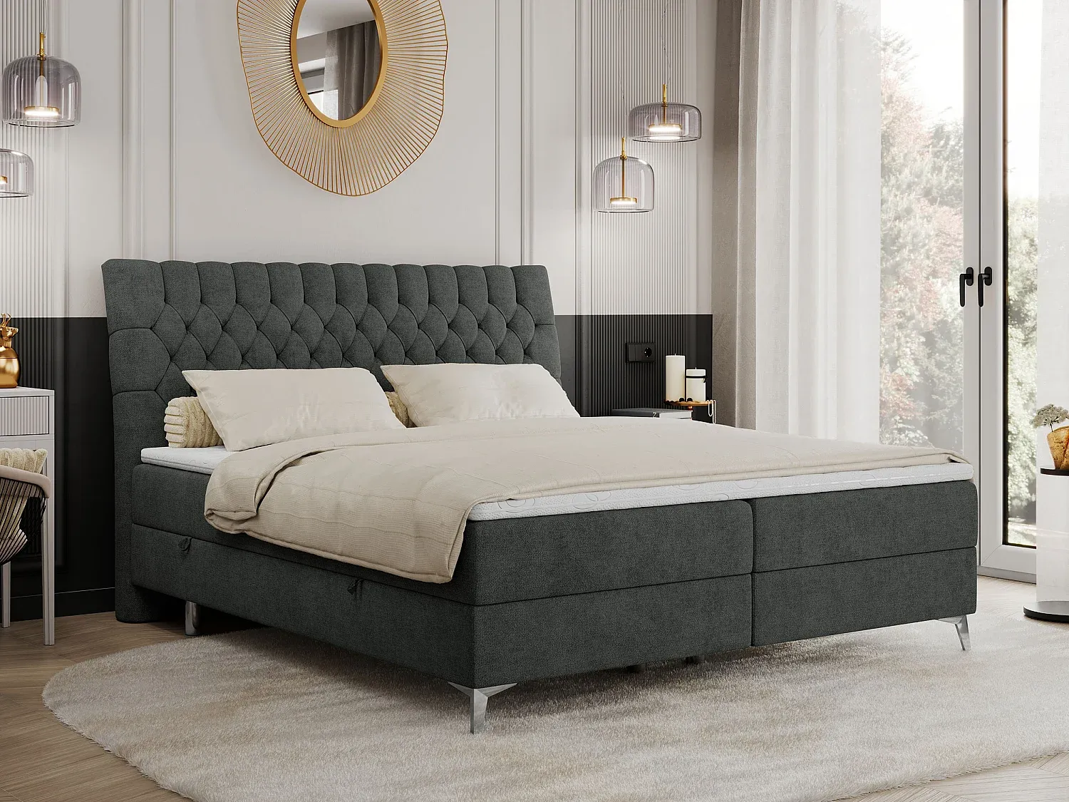 Schlafzimmer,Bereich Bett,Boxspringbett-Decorvorae