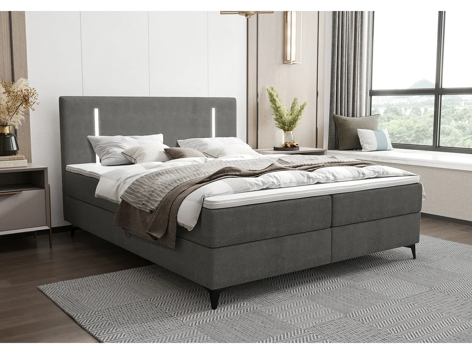 Schlafzimmer,Bereich Bett,Boxspringbett-Decorvorae