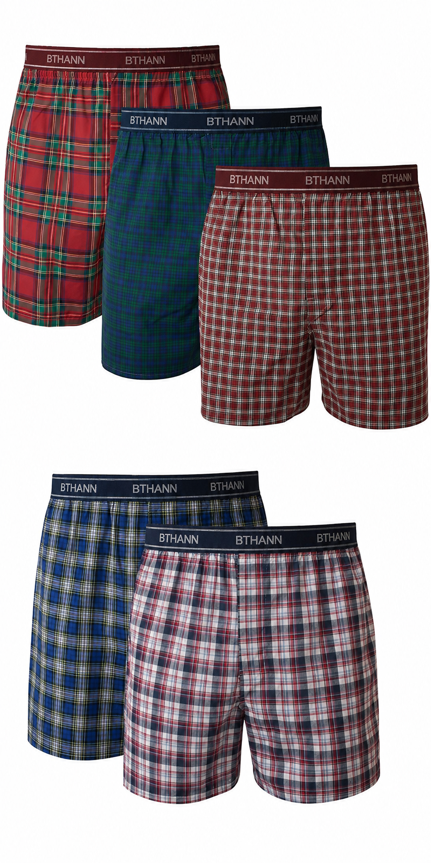 Men's Woven Boxer, 10-PACK / 5-PACK