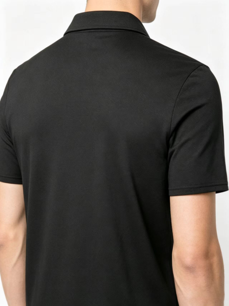 Performance Black back view pocket polo