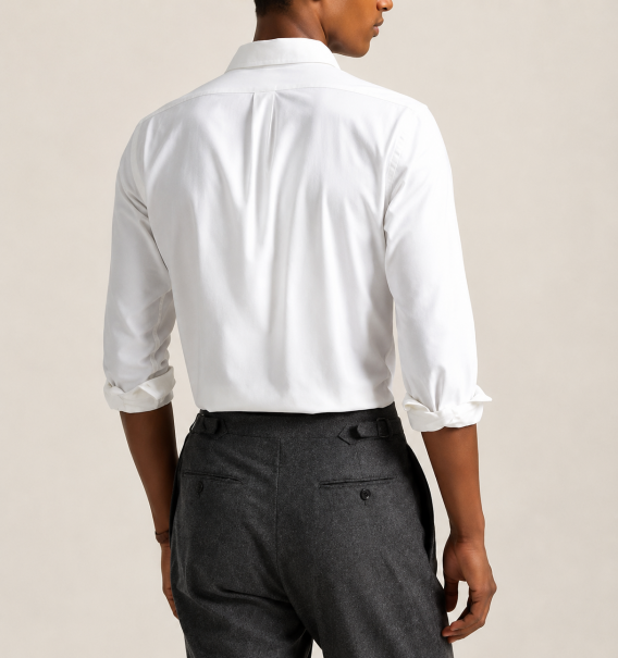Back view of men's oxford shirt