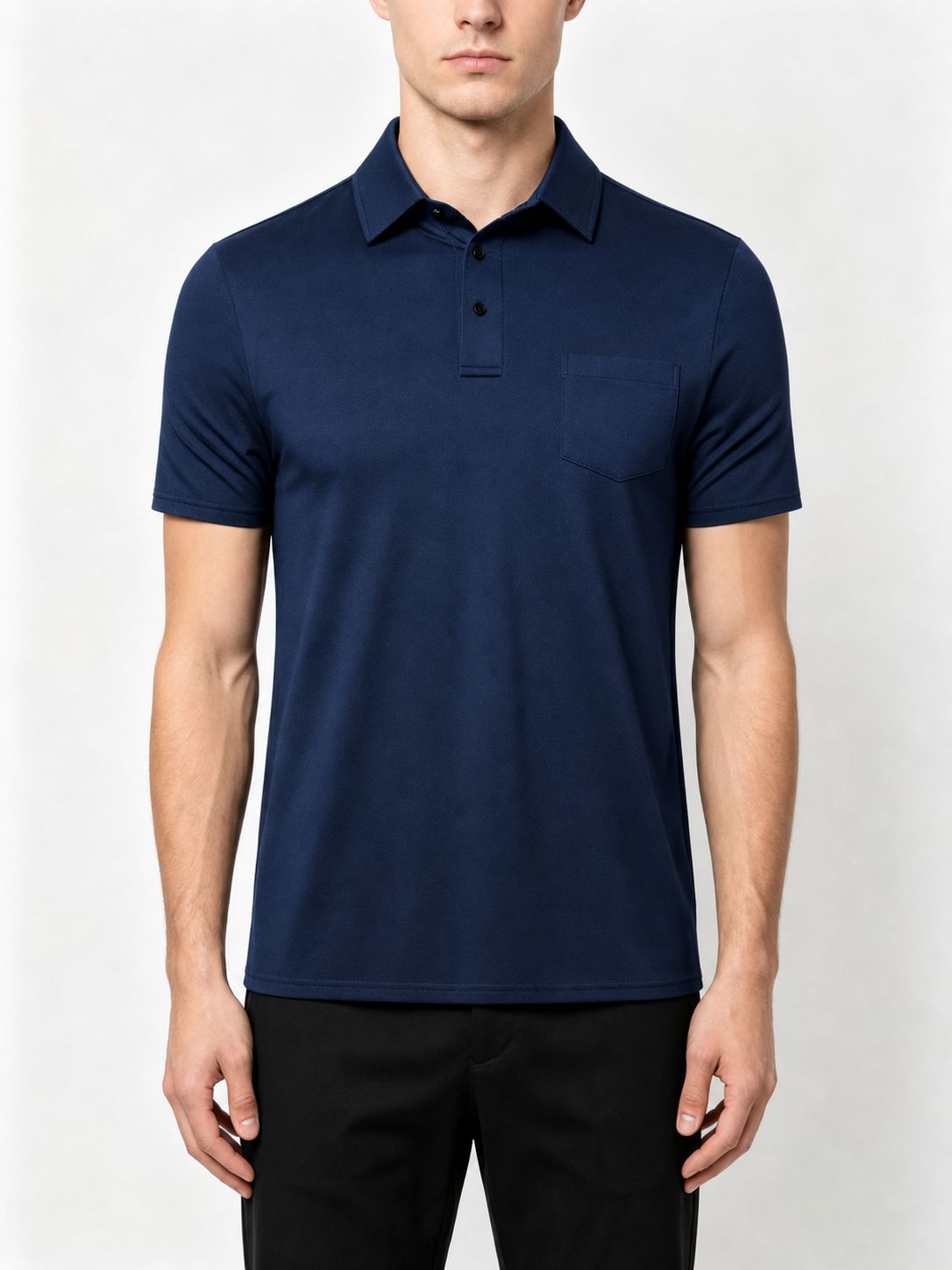 Harbor Navy front view pocket polo