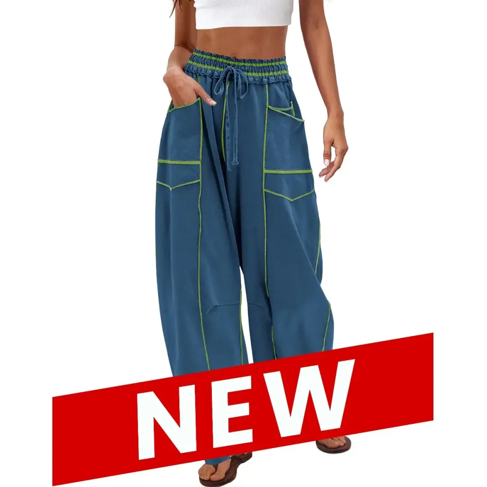 Minimalist Wide Leg Drawstring Pants
