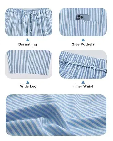 【SS26 Collection】TARSE Womens Wide Leg Gingham Striped Plaid Pants Casual Barrel Loose Drawstring Low Waist Palazzo Harem Pants with Pockets 【SS26 Collection】TARSE Womens Wide Leg Gingham Striped Plaid Pants Casual Barrel Loose Drawstring Low Waist Palazzo Harem Pants with Pockets