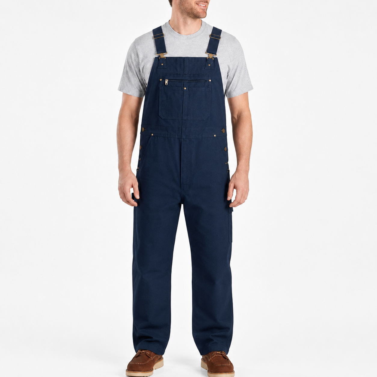 Deep Navy men’s utility bib overalls