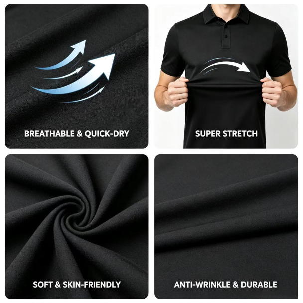 Classic collar and placket detail
