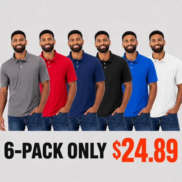 Men's Cool Short-sleeve polo shirt with three-button placket