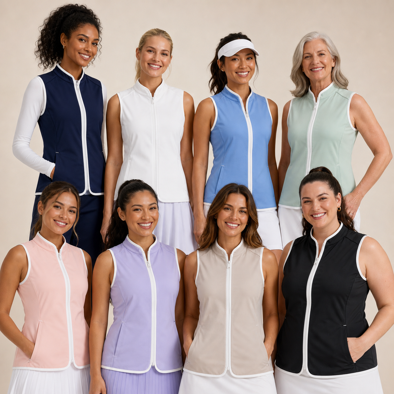 Group photo showing fit across body types